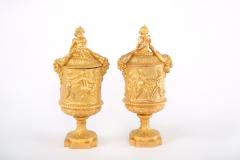 Pair Gilt Bronze Covered Decorative Urns - 1944170