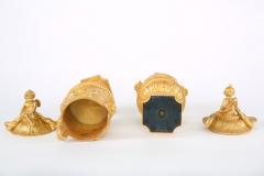 Pair Gilt Bronze Covered Decorative Urns - 1944171