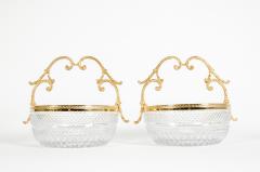 Pair Gilt Bronze Cut Crystal Centerpiece - 1130124