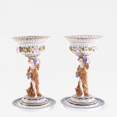 Pair Gilt Gold Glazed Porcelain Decorative Pieces - 2109926