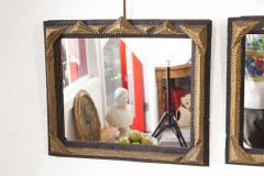 Pair Gold and Black Tramp Art Mirrors - 1640247