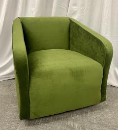 Pair Green Velvet Swivel Chairs - 2668612