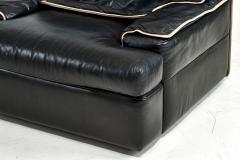 Pair Guido Faleschini Black Leather Lounge Chairs Italy 1970 - 2950216