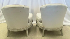 Pair Gustavian Style Slipper Chairs Swedish Style Paint Decorated Chairs - 2489348