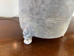 Pair Han Dynasty Period Unglazed Grain Jars Mounted as Table Lamps - 4565906
