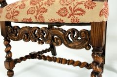 Pair Hand Carved Walnut Cane Back Armchairs Corner Chairs - 1125281