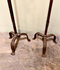 Pair Hand Forged Iron Torchere Floor Lamps Style of Giacometti - 2024758