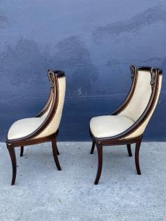 Pair Hollywood Regency Swan Side Chairs - 2711920