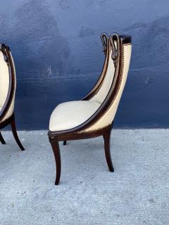 Pair Hollywood Regency Swan Side Chairs - 2711921