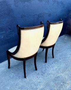 Pair Hollywood Regency Swan Side Chairs - 2711925