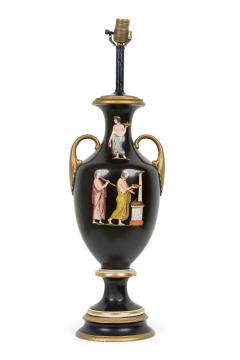 Pair Important English Victorian Ceramic Urns adapted as Lamps by Samuel Alcott - 4170943