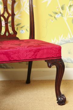 Pair Irish Chippendale Period Carved Mahogany Side Chairs - 3937105