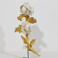 Pair Italian 18 19th Century Hand Carved Giltwood Floral Ornaments - 4119873