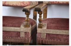 Pair Italian Baroque Walnut Hall Chairs - 1996871