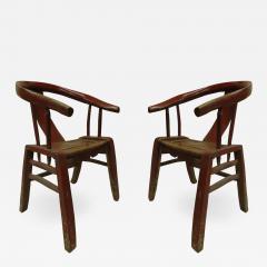 Pair Italian Early Modern Brutalist Lacquered Wood Armchairs Lounge Chairs - 1845766