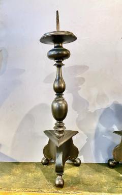 A Pair Of Brass Pricket Candle Sticks, 18th Century., 986308