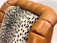 Pair Italian Leather Lounge Chairs 1970 - 4124557