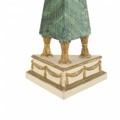 Pair Italian Neo Classic Faux Malachite Obelisks 1 - 3207238
