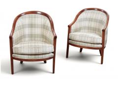 Pair Italian Neoclassical Tub or Barrel Back Bergeres c 1800 - 4655038