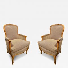 Pair Italian Neoclassical Tub or Barrel Back Bergeres c 1800 - 4659316