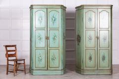 Pair Italian Painted Mahogany Armoire Cupboards - 2888513