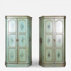 Pair Italian Painted Mahogany Armoire Cupboards - 2890672