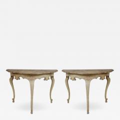 Pair Italian Rococo consoles - 787047