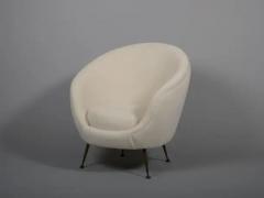 Pair Italian mid century egg shape chairs Re upholstered in Alpaca wool velvet - 3452064