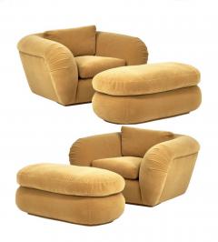 Pair Jay Spectre Lounge Chairs and Ottomans 1990 - 2342344