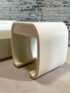 Pair Karl Springer Style Lacquered Scroll Nightstands side end tables 1970 - 3526156