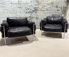 Pair LC3 Grand Modele Lounge Arm Chair Style of Le Corbusier 1980 - 3354915