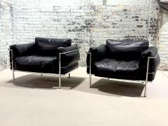 Pair LC3 Grand Modele Lounge Arm Chair Style of Le Corbusier 1980 - 3354916