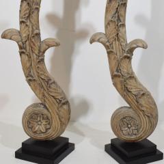 Pair Large 18th Century French Neoclassical Carved Oak Ornaments - 4119872