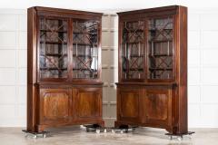 Pair Large 19thC English Mahogany Glazed Bookcases - 3892771