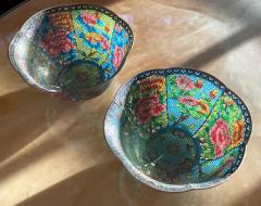 Pair Large Chinese Cloisonn Plique a jour Bowls - 1750417