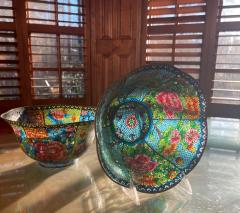 Pair Large Chinese Cloisonn Plique a jour Bowls - 1750419