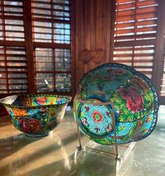 Pair Large Chinese Cloisonn Plique a jour Bowls - 1750420