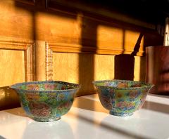 Pair Large Chinese Cloisonn Plique a jour Bowls - 1750423