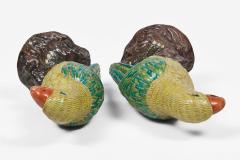 Pair Large Chinese Yellow Green Parrots - 4546654