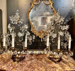 Pair Large French Bagues Styles Gilt Bronze Girandoles - 4479382