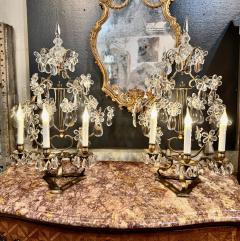Pair Large French Bagues Styles Gilt Bronze Girandoles - 4479388