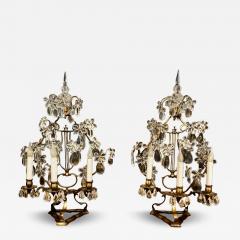 Pair Large French Bagues Styles Gilt Bronze Girandoles - 4483765