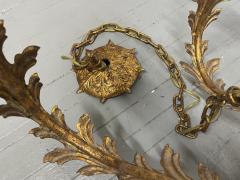 Pair Large Gilt Metal 8 Arm Chandeliers - 3283198
