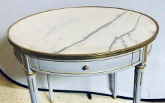Pair Large Hollywood Regency Painted Bronze Mounted Bouiliotte Center End Tables - 1267938