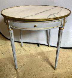 Pair Large Hollywood Regency Painted Bronze Mounted Bouiliotte Center End Tables - 1267941