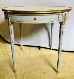 Pair Large Hollywood Regency Painted Bronze Mounted Bouiliotte Center End Tables - 1267942