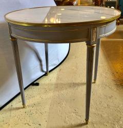 Pair Large Hollywood Regency Painted Bronze Mounted Bouiliotte Center End Tables - 1267949