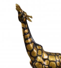 Pair Large Late 20th Century Brass Giraffes After Sergio Bustamante - 4641199