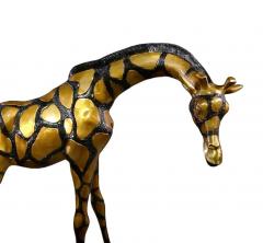 Pair Large Late 20th Century Brass Giraffes After Sergio Bustamante - 4641204