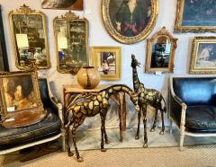 Pair Large Late 20th Century Brass Giraffes After Sergio Bustamante - 4641205